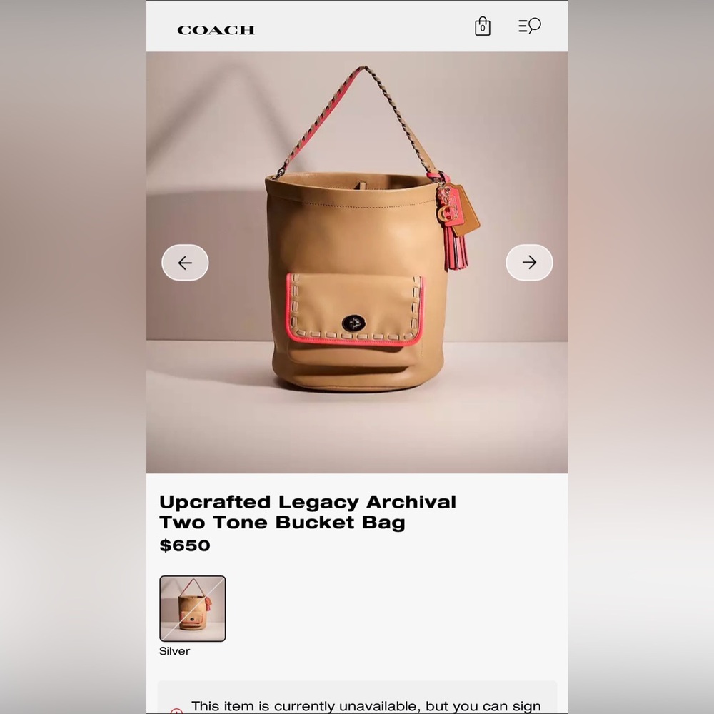 Coach Legacy Archival Two-Tone Bucket Bag - Picture 9 of 9